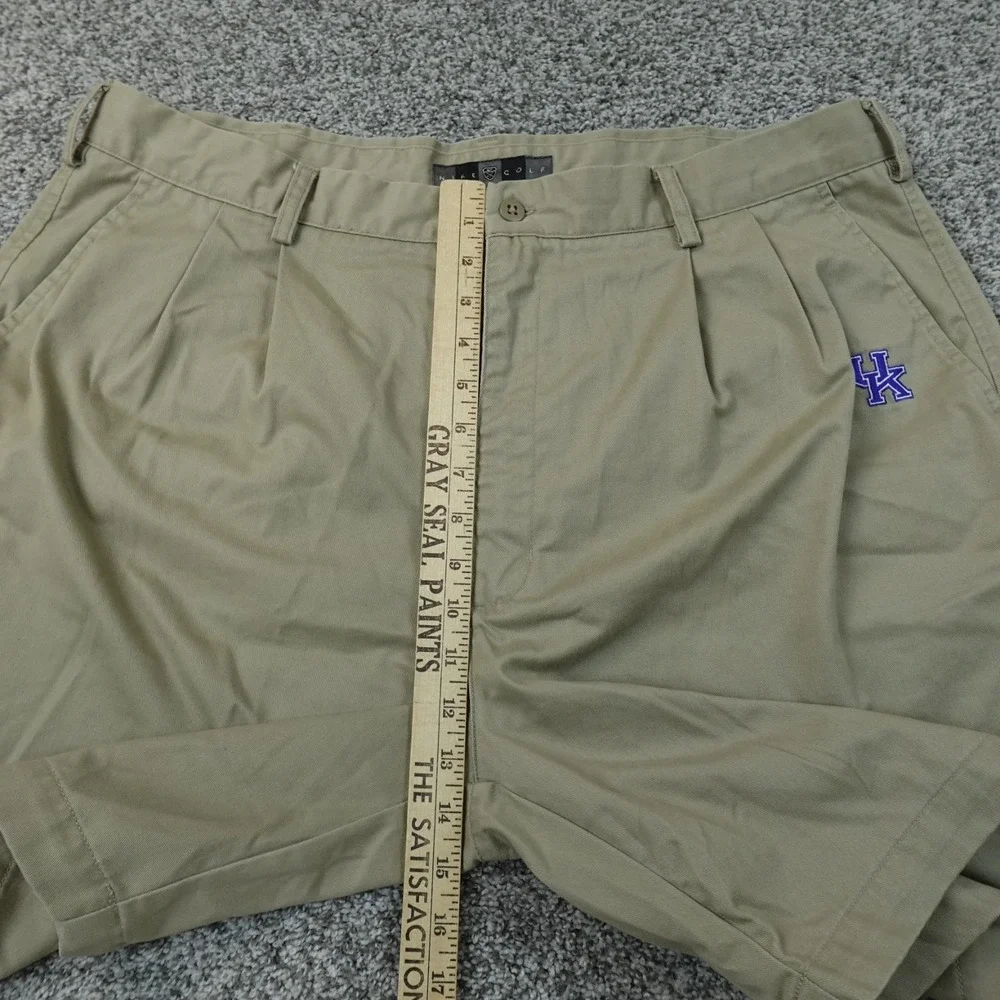 VTG Kentucky Wildcats Shorts Mens 40 Beige Brown Nike Golf Chino Pleated UK Y2K